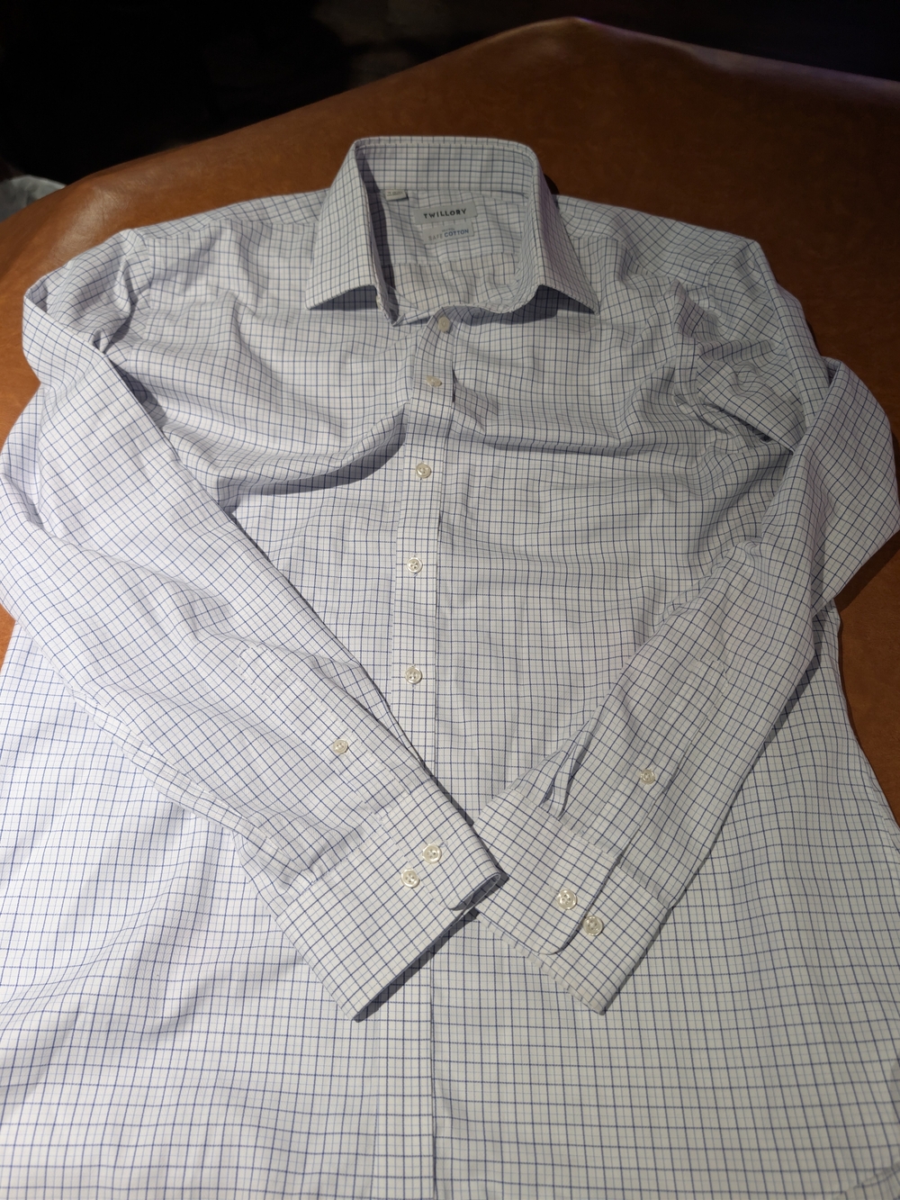 Twillory Non-Iron Safe Cotton Dress Shirt | Tailored Fit | Size 18 36/37 | Blue